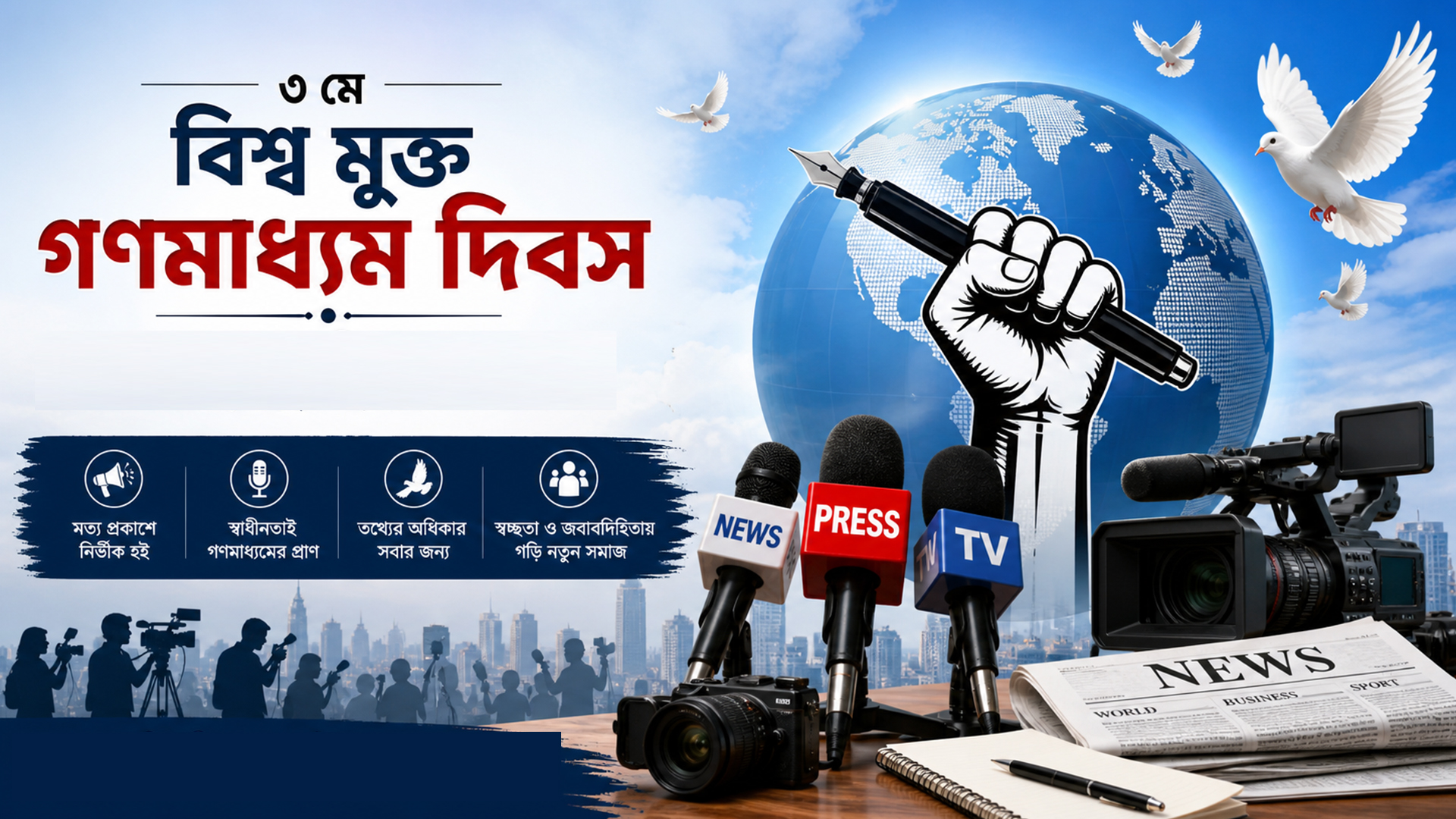 বিশ্ব মুক্ত গণমাধ্যম দিবস আজ