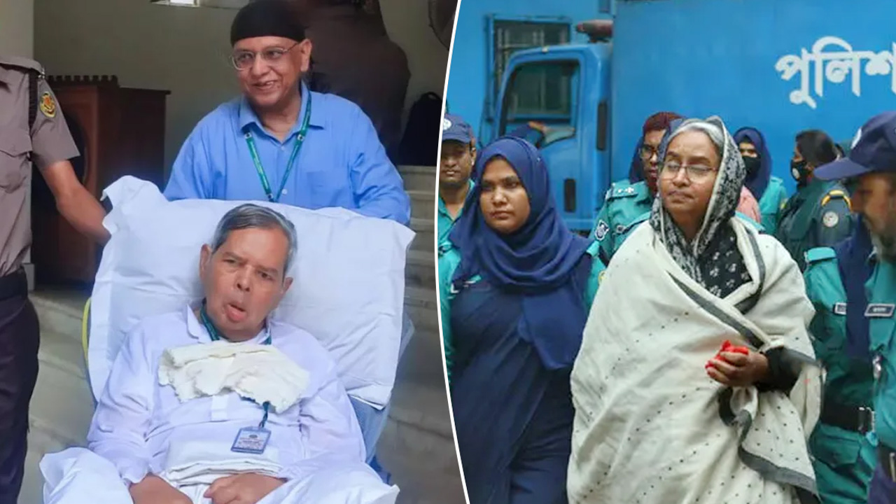 স্ত্রী দীপু মনিকে দেখতে হুইল চেয়ারে করে ট্রাইব্যুনালে তৌফীক নওয়াজ