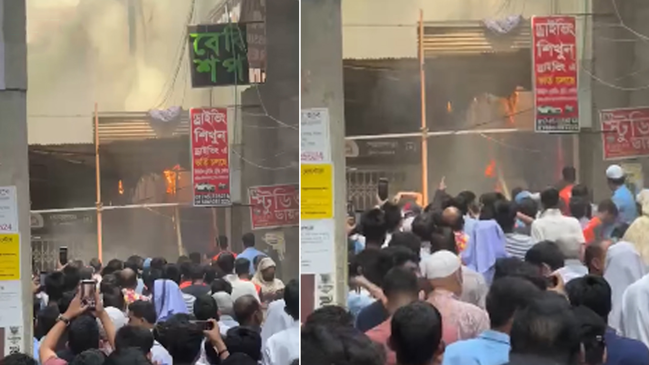 রাজধানীর শেওড়াপাড়ায় নির্মাণাধীন পোশাক কারখানায় আগুন