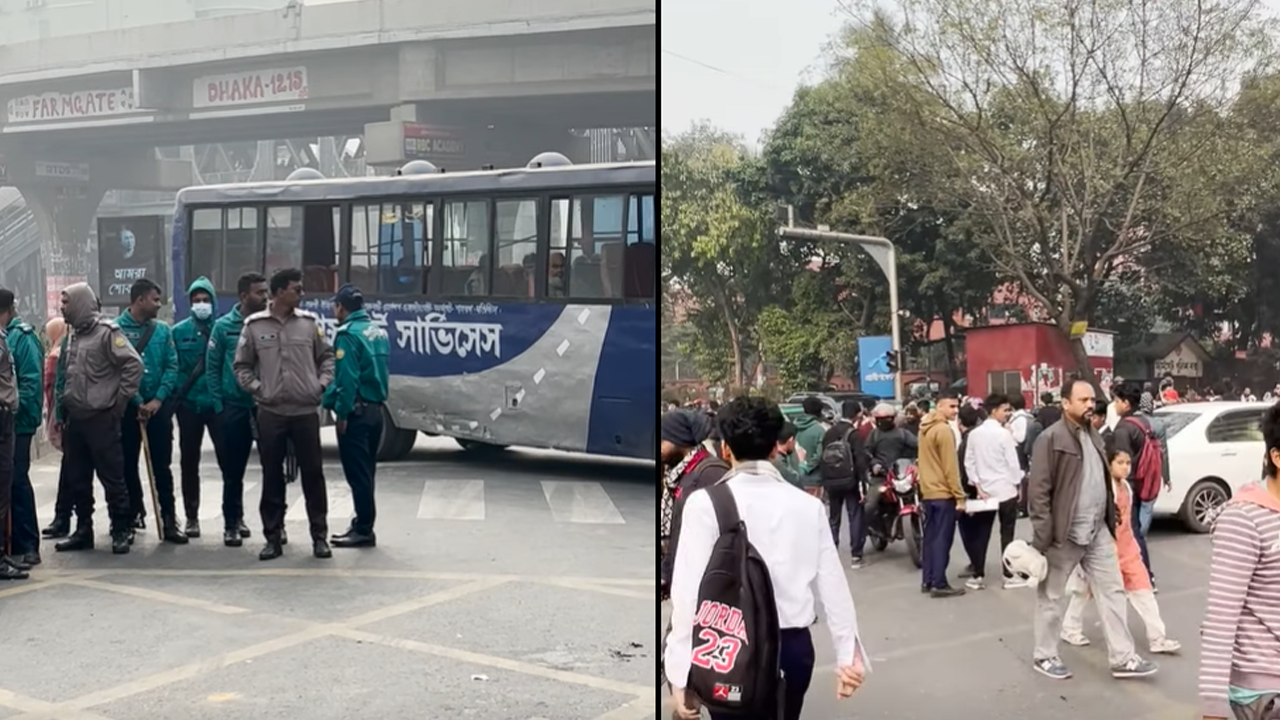 তেজগাঁও কলেজ শিক্ষার্থীদের বিক্ষোভ, ফার্মগেটে তীব্র যানজট