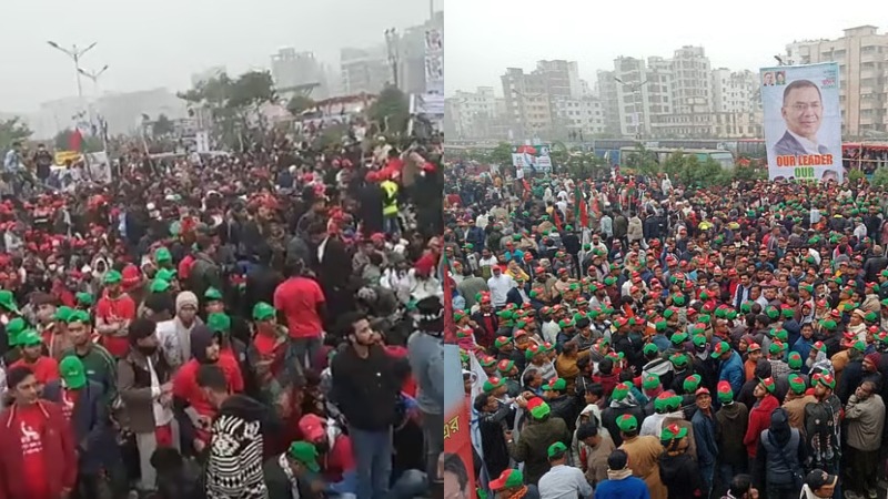 ৩০০ ফিট সড়ক জনসমুদ্রে পরিণত, ঢাকায় ফিরলেন তারেক রহমান