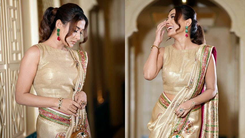 রাজকীয় লুকে মুগ্ধতা ছড়ালেন মেহজাবীন চৌধুরী