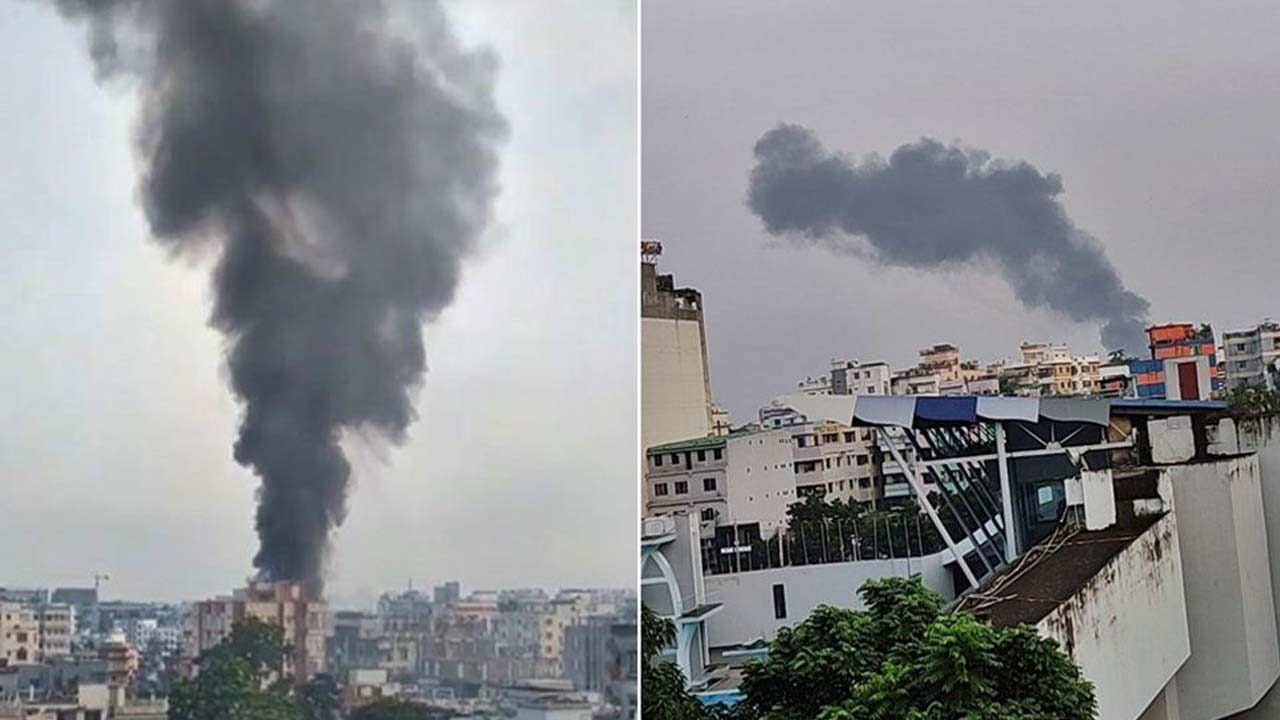 মিরপুরে বহুতল ভবনে আগুন