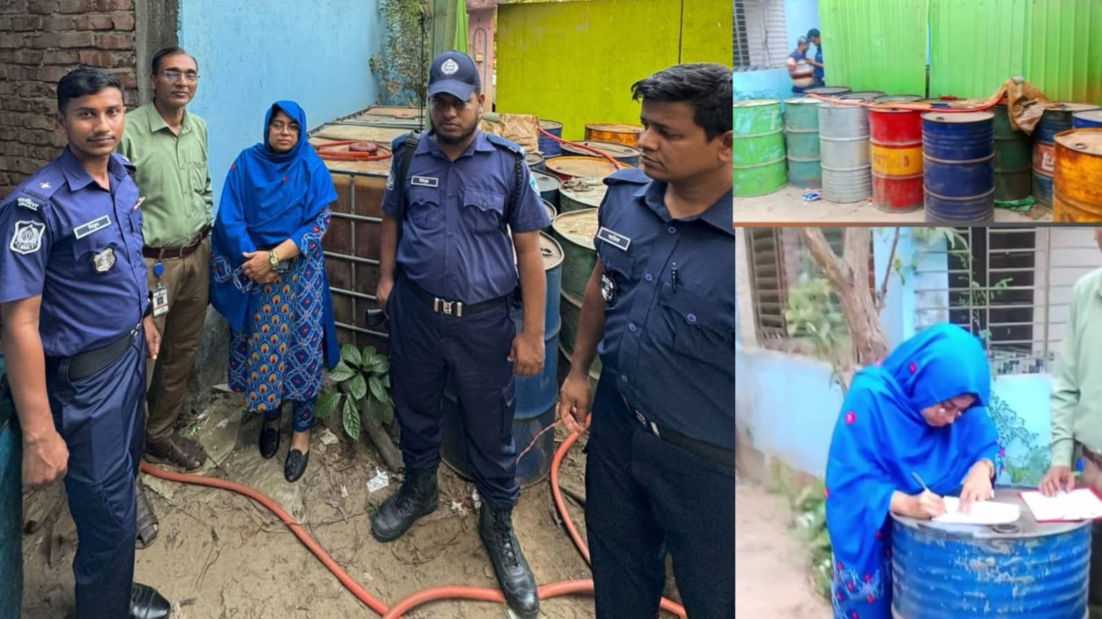 সেনবাগে অবৈধভাবে মজুত রাখা ৫ হাজার ৫০০ লিটার জ্বালানি তেল জব্দ