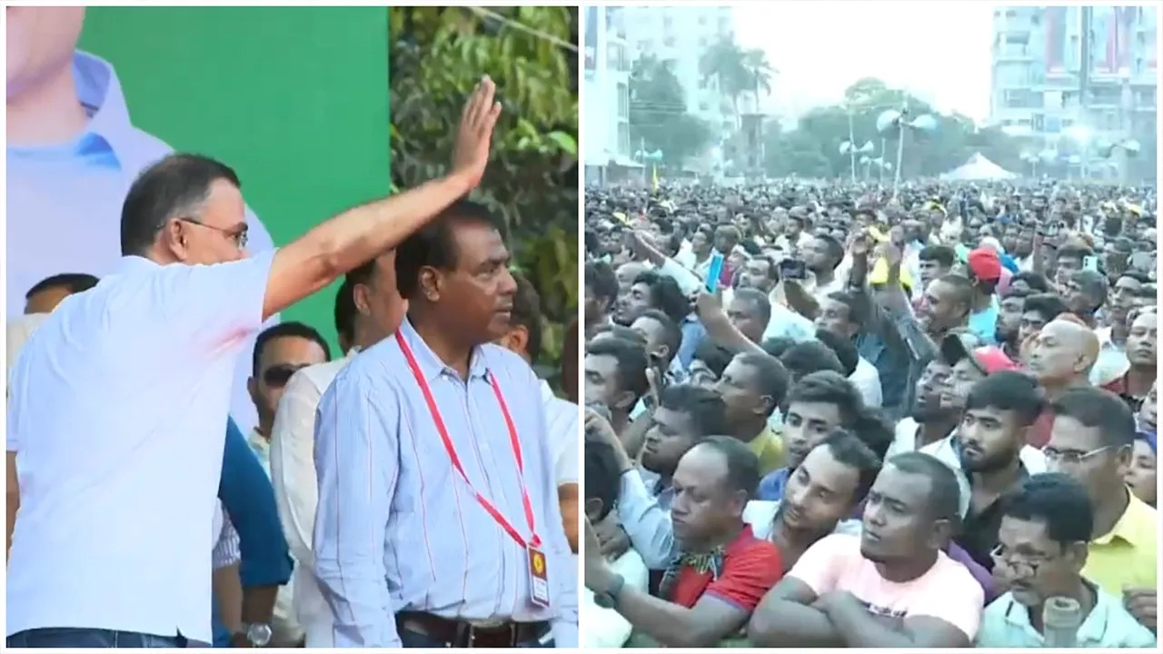 বগুড়ায় তারেক রহমানের জনসভা জনসমুদ্রে পরিণত হয়েছে