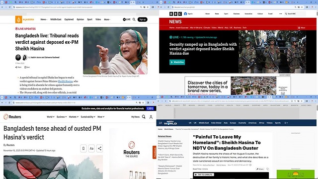 বিশ্বজুড়ে কভারেজ: শেখ হাসিনার রায় নিয়ে টান টান উত্তেজনা