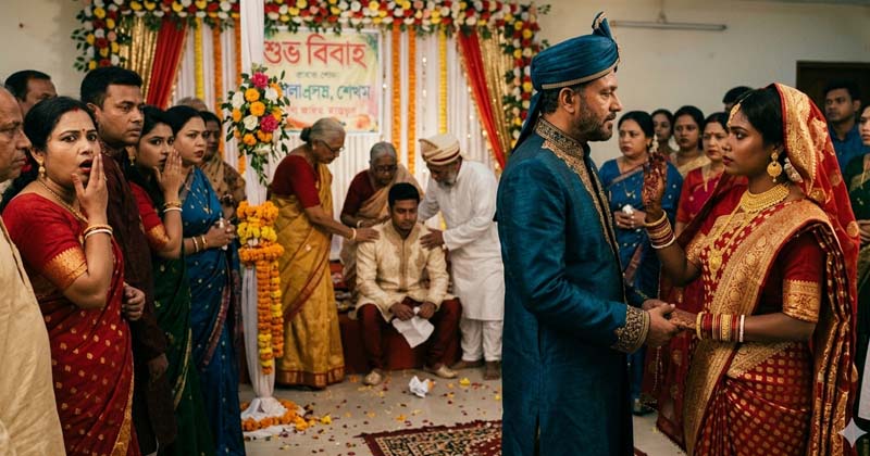 কটিয়াদীতে বিয়ের আসরেই স্বামীকে তালাক দিয়ে প্রেমিককে বিয়ে