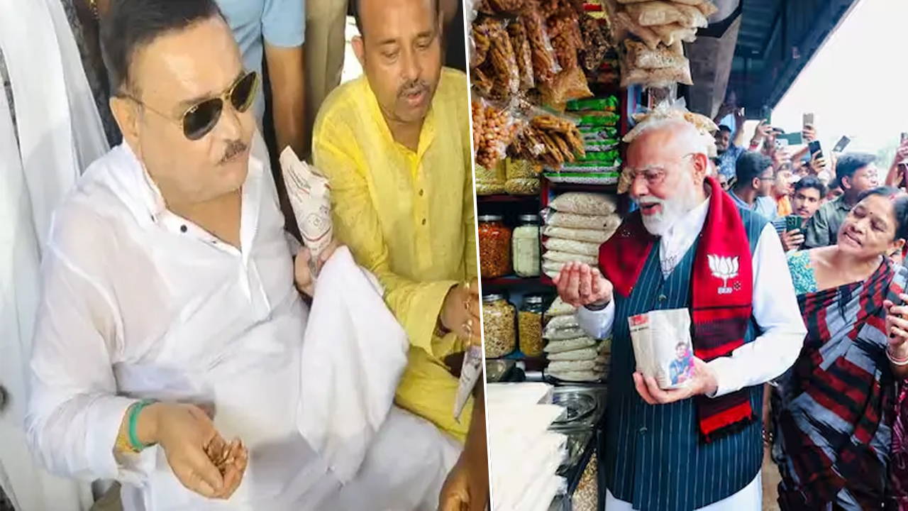 মোদীর মতোই ঝালমুড়ি খেয়ে মদন মিত্রের নির্বাচনি প্রচারণা