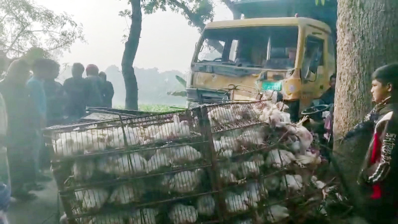 রাজশাহীতে ভটভটি ও ট্রাকের সংঘর্ষে প্রাণ গেল ২ যুবকের