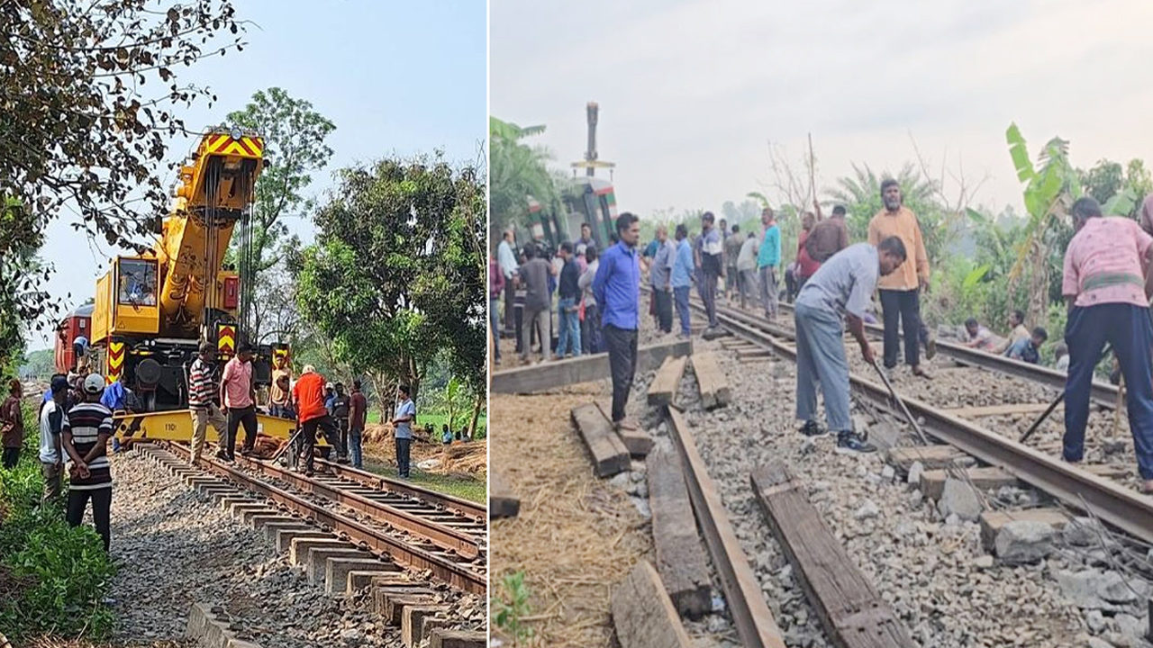 সান্তাহারে ট্রেনের বগি উদ্ধার সম্পন্ন, ২১ ঘণ্টা পর উত্তরাঞ্চলের রেল চলাচল স্বাভাবিক