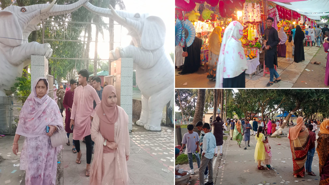 ঈদের ছুটিতে সাতক্ষীরার বিনোদন পার্কগুলোতে উপচে পড়া ভিড়