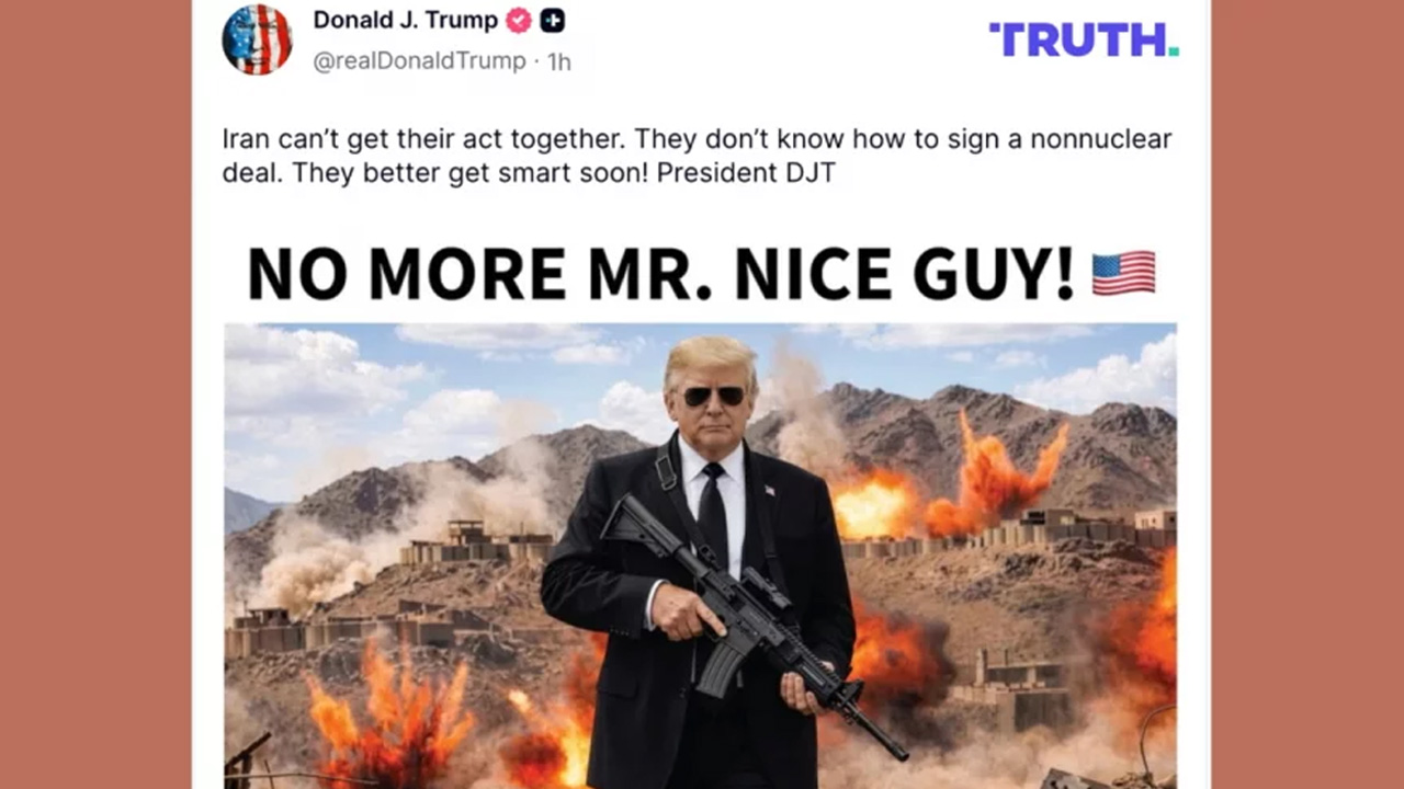 ‘ভদ্র সাজার দিন শেষ’, রাইফেল হাতে ইরানের উদ্দেশে ট্রাম্প