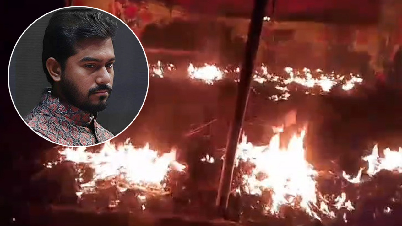 গভীর রাতে পুড়িয়ে দেওয়া হলো নুরুল হক নুরের নির্বাচনী কার্যালয়